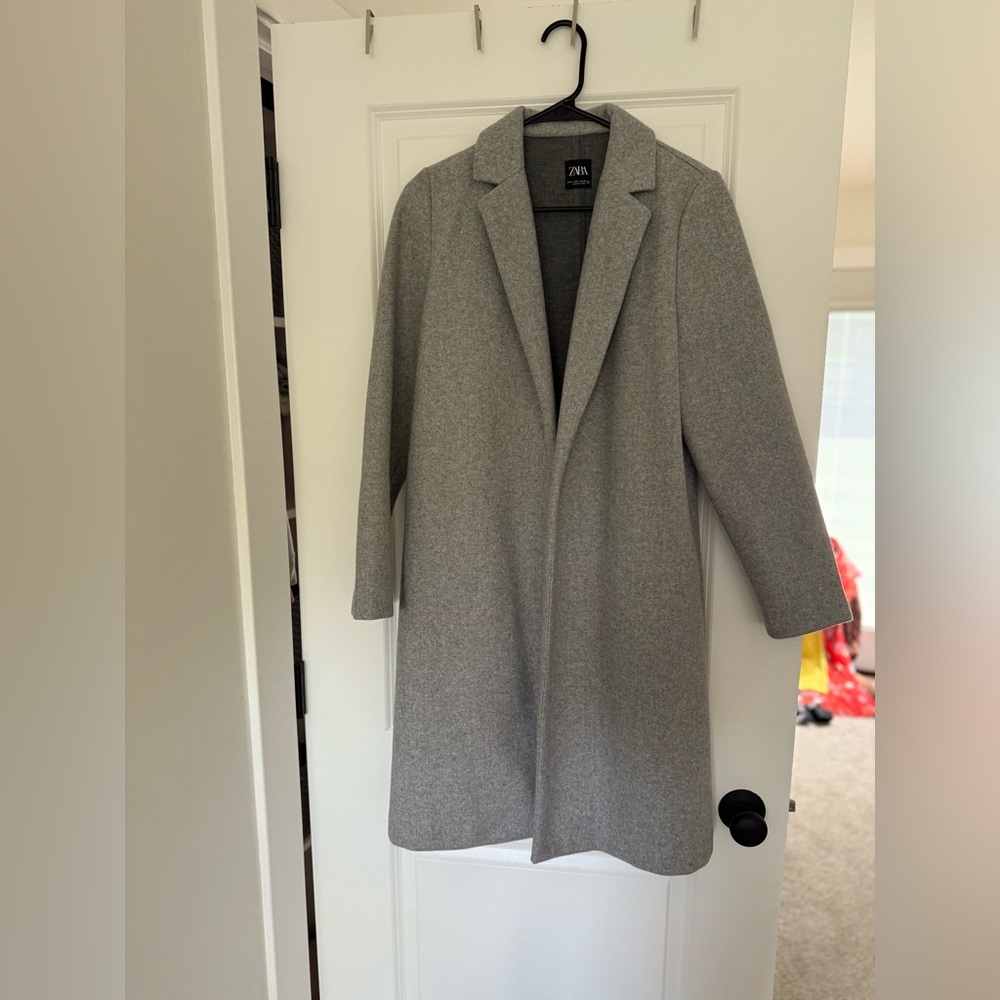 Zara Light Gray Wool Blend Jacket